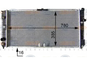 HELLA 8MK 376 704-851 radiatorius, variklio aušinimas 
 Aušinimo sistema -> Radiatorius/alyvos aušintuvas -> Radiatorius/dalys
9031060