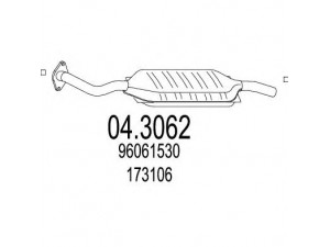 MTS 04.3062 katalizatoriaus keitiklis 
 Išmetimo sistema -> Katalizatoriaus keitiklis
173106, 96061530