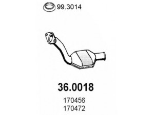 ASSO 36.0018 katalizatoriaus keitiklis 
 Išmetimo sistema -> Katalizatoriaus keitiklis
170456, 170458, 170472, 170662