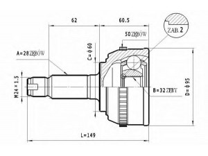 STATIM C.427 jungčių komplektas, kardaninis velenas 
 Ratų pavara -> Sujungimai/komplektas
44430-SN7-315, GCV1117, GCV1112