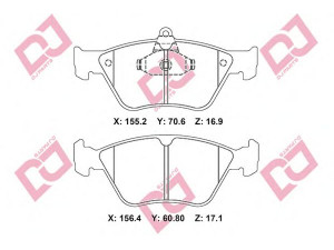 DJ PARTS BP2352 stabdžių trinkelių rinkinys, diskinis stabdys 
 Techninės priežiūros dalys -> Papildomas remontas
1605003, 1605855, 4467049, 4483723