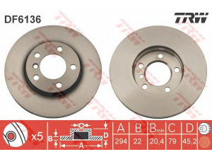 TRW DF6136 stabdžių diskas 
 Stabdžių sistema -> Diskinis stabdys -> Stabdžių diskas
34119804828, 34119811537
