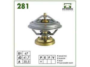 MTE-THOMSON 281.80 termostatas, aušinimo skystis 
 Aušinimo sistema -> Termostatas/tarpiklis -> Thermostat
004.203.09.75, 004.203.10.75, 601.200.00.15