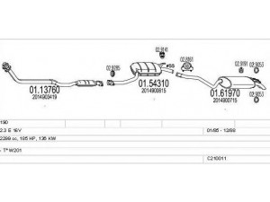 MTS C210011004964 išmetimo sistema 
 Išmetimo sistema -> Išmetimo sistema, visa