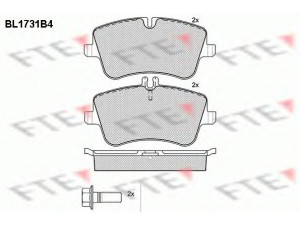 FTE BL1731B4 stabdžių trinkelių rinkinys, diskinis stabdys 
 Techninės priežiūros dalys -> Papildomas remontas
003 420 25 20, 003 420 26 20, 003 420 45 20
