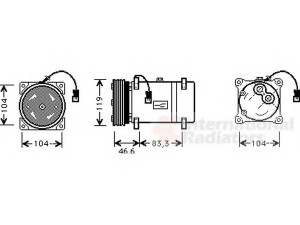 VAN WEZEL 0900K216 kompresorius, oro kondicionierius 
 Oro kondicionavimas -> Kompresorius/dalys
006453KV, 6453KV, 6453KZ