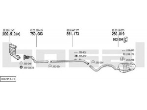 BOSAL 066.911.91 išmetimo sistema 
 Išmetimo sistema -> Išmetimo sistema, visa