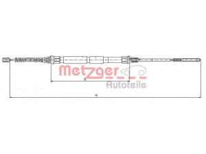 METZGER 10.7431 trosas, stovėjimo stabdys 
 Stabdžių sistema -> Valdymo svirtys/trosai
6K9 609 721