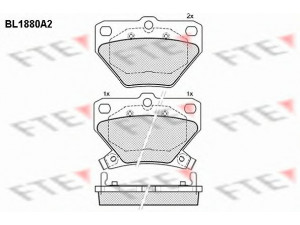 FTE BL1880A2 stabdžių trinkelių rinkinys, diskinis stabdys 
 Techninės priežiūros dalys -> Papildomas remontas
04466-20090, 04466-52010, 04466-52020