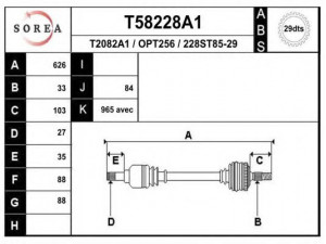 EAI T58228A1 kardaninis velenas
374386