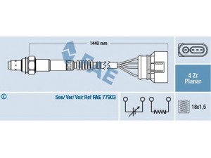 FAE 77400 lambda jutiklis 
 Išmetimo sistema -> Jutiklis/zondas
078 906 265 N