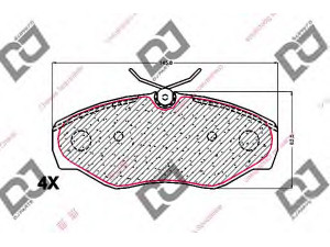 DJ PARTS BP1519 stabdžių trinkelių rinkinys, diskinis stabdys 
 Techninės priežiūros dalys -> Papildomas remontas
41060-00QAE, 4106000QAE, 4414021