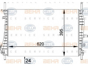 HELLA 8MK 376 755-271 radiatorius, variklio aušinimas 
 Aušinimo sistema -> Radiatorius/alyvos aušintuvas -> Radiatorius/dalys
1 216 264, 1 315 633, 2S718005AC