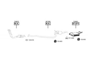 ASMET FO071660 išmetimo sistema 
 Išmetimo sistema -> Išmetimo sistema, visa