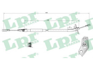 LPR C0445B trosas, stovėjimo stabdys 
 Stabdžių sistema -> Valdymo svirtys/trosai
9044200185, 2D0609721A