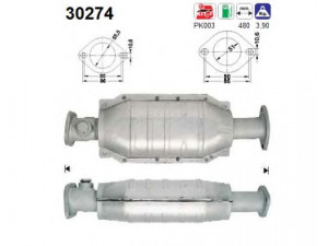AS 30274 katalizatoriaus keitiklis 
 Išmetimo sistema -> Katalizatoriaus keitiklis
7700414615, 7700787548, 7700790768