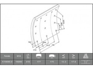 FERODO K19090.0TG stabdžių antdėklo rinkinys, būgninis stabdys 
 Techninės priežiūros dalys -> Papildomas remontas
3095 167, 3095 177, 3095167, 3095177