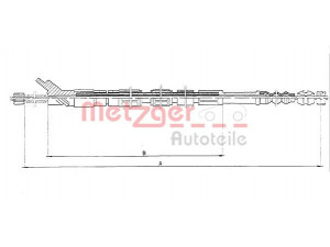 METZGER 17.1441 trosas, stovėjimo stabdys 
 Stabdžių sistema -> Valdymo svirtys/trosai
46430-12240