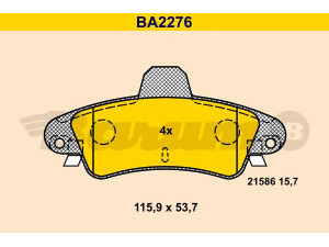 BARUM BA2276 stabdžių trinkelių rinkinys, diskinis stabdys 
 Techninės priežiūros dalys -> Papildomas remontas
1088934, 1129985, 1204850, 6669779