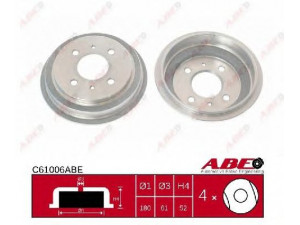 ABE C61006ABE stabdžių būgnas 
 Stabdžių sistema -> Būgninis stabdys -> Stabdžių būgnas
43206-21B10
