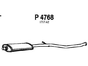 FENNO P4768 vidurinis duslintuvas 
 Išmetimo sistema -> Duslintuvas
1717-A2