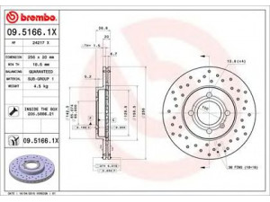 BREMBO 09.5166.1X stabdžių diskas 
 Dviratė transporto priemonės -> Stabdžių sistema -> Stabdžių diskai / priedai
321615301D, 321615301D, 6N0615301D