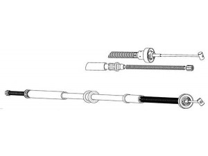 KAWE FA02282 trosas, stovėjimo stabdys 
 Stabdžių sistema -> Valdymo svirtys/trosai
51776598