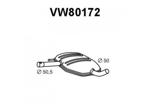 VENEPORTE VW80172 vidurinis duslintuvas 
 Išmetimo sistema -> Duslintuvas
357253409C, 3A0253409B