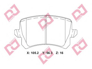DJ PARTS BP2253 stabdžių trinkelių rinkinys, diskinis stabdys 
 Techninės priežiūros dalys -> Papildomas remontas
3C0698451E, 3C0698451F, 5N0698451