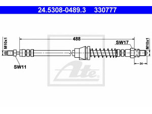 ATE 24.5308-0489.3 stabdžių žarnelė 
 Stabdžių sistema -> Stabdžių žarnelės
1029545, 1035270, 97KB-2078-CB
