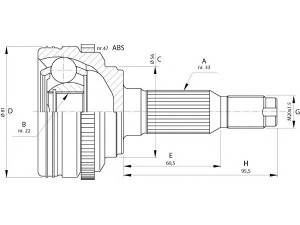 OPEN PARTS CVJ5711.10 jungčių komplektas, kardaninis velenas 
 Ratų pavara -> Sujungimai/komplektas
96273760, 96273760