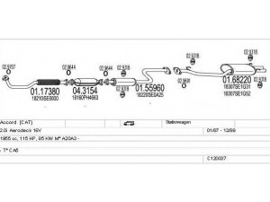 MTS C120037000160 išmetimo sistema 
 Išmetimo sistema -> Išmetimo sistema, visa