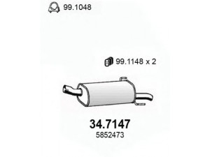 ASSO 34.7147 galinis duslintuvas 
 Išmetimo sistema -> Duslintuvas
13164105, 5852473