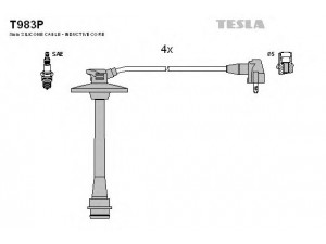 TESLA T983P uždegimo laido komplektas 
 Kibirkšties / kaitinamasis uždegimas -> Uždegimo laidai/jungtys
90919-22302, 90919-22319, 90919-22369