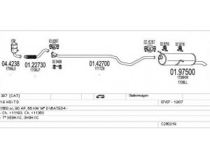 MTS C260219006118 išmetimo sistema 
 Išmetimo sistema -> Išmetimo sistema, visa