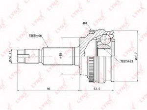 LYNXauto CO-7517A jungčių komplektas, kardaninis velenas 
 Ratų pavara -> Sujungimai/komplektas
43410-12449, 43410-12490, 43410-12800