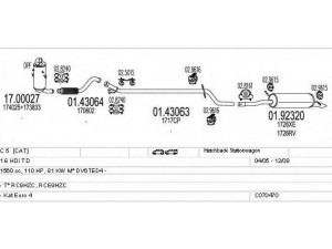 MTS C070470010004 išmetimo sistema 
 Išmetimo sistema -> Išmetimo sistema, visa