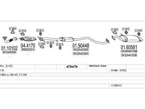 MTS C150012002383 išmetimo sistema 
 Išmetimo sistema -> Išmetimo sistema, visa