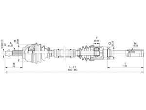 OPEN PARTS DRS6353.00 kardaninis velenas 
 Ratų pavara -> Kardaninis velenas
7711134780, 8200035673