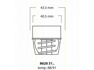 TRISCAN 8620 3188 termostatas, aušinimo skystis 
 Aušinimo sistema -> Termostatas/tarpiklis -> Thermostat
3211840, 3267235, 32672354, 3293501