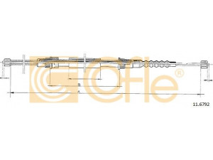 COFLE 11.6792 trosas, stovėjimo stabdys 
 Stabdžių sistema -> Valdymo svirtys/trosai
7700732030