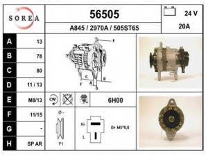 EAI 56505 kintamosios srovės generatorius
A1T71076, A2T71983, A2T72383, A5T70183
