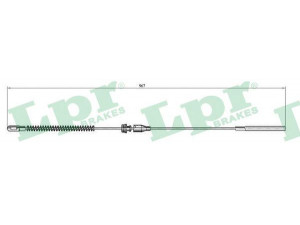 LPR C0561B trosas, stovėjimo stabdys 
 Stabdžių sistema -> Valdymo svirtys/trosai
522571, 90193039, 90193039