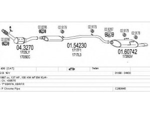 MTS C260645007650 išmetimo sistema 
 Išmetimo sistema -> Išmetimo sistema, visa