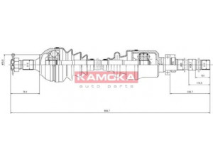 KAMOKA CT1138925 kardaninis velenas 
 Ratų pavara -> Kardaninis velenas
96164213