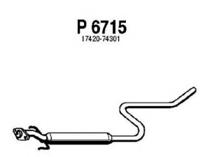 FENNO P6715 vidurinis duslintuvas 
 Išmetimo sistema -> Duslintuvas
17420-74300, 17420-74301