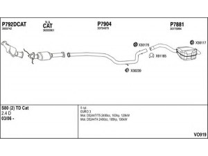 FENNO VO919 išmetimo sistema 
 Išmetimo sistema -> Išmetimo sistema, visa