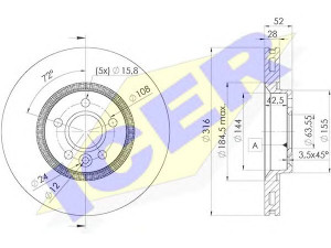 ICER 78BD1181-2 stabdžių diskas 
 Dviratė transporto priemonės -> Stabdžių sistema -> Stabdžių diskai / priedai
1 380 046, 1 404 955, 1 405 509