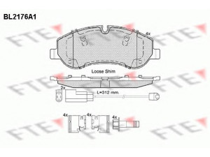 FTE BL2176A1 stabdžių trinkelių rinkinys, diskinis stabdys 
 Techninės priežiūros dalys -> Papildomas remontas
1763915, 1842632, BK212KB021AA