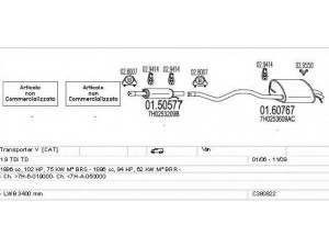 MTS C380822012136 išmetimo sistema 
 Išmetimo sistema -> Išmetimo sistema, visa
